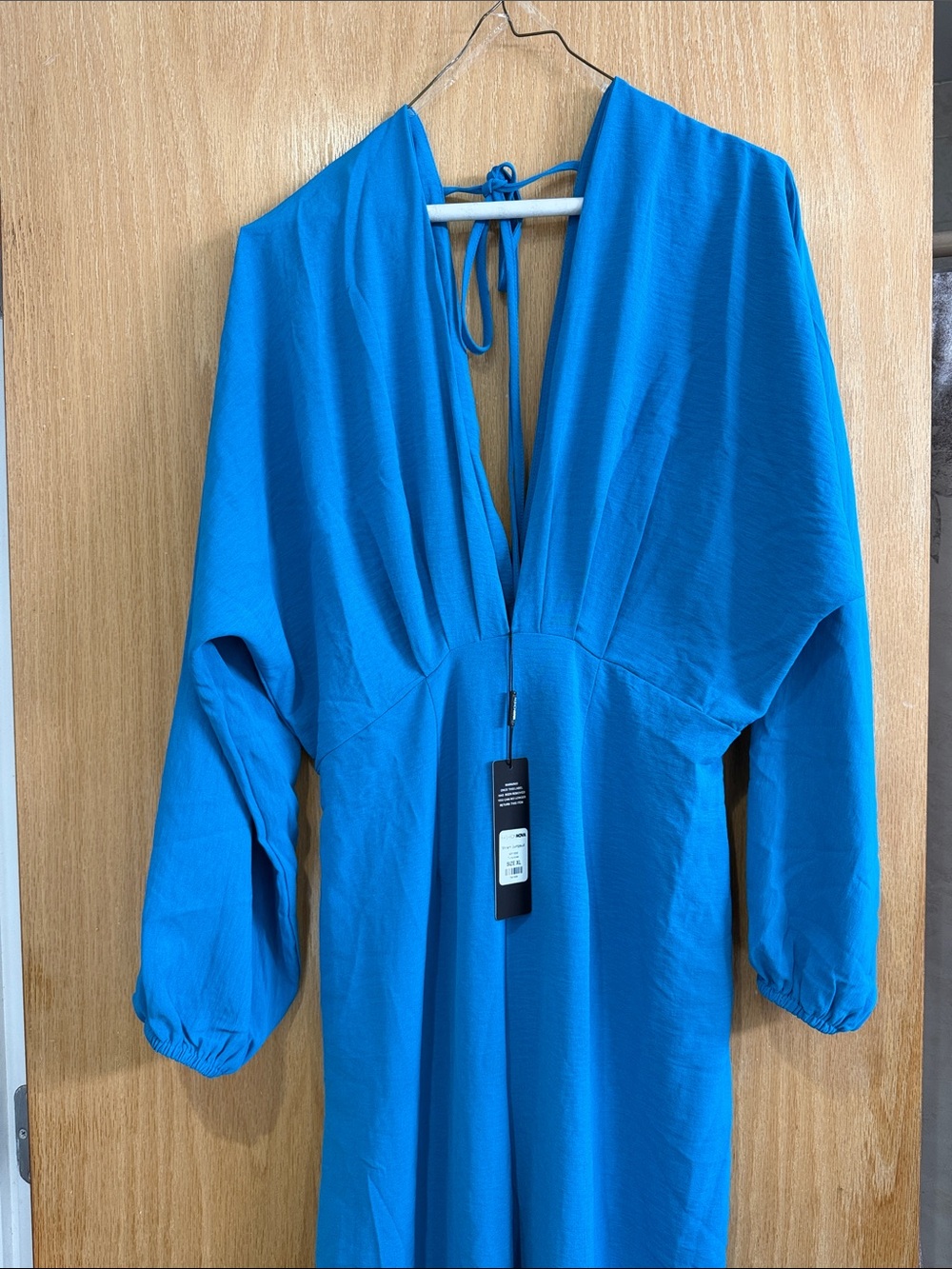 Fashion Nova Wide Leg Jumpsuit in Bright Turquoise Blue